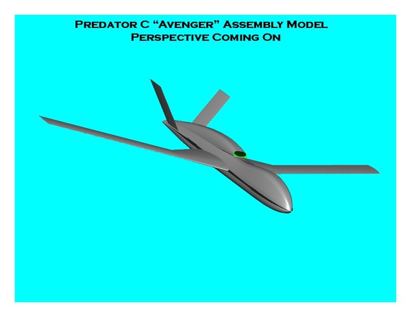 3d c avenger uav assembly - Predator C Avenger UAV Assembly by RodgerSaintJohn